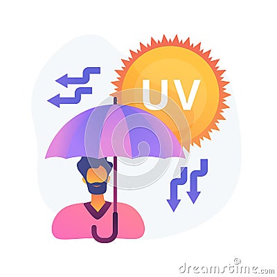 Ultraviolet radiation abstract concept vector illustration. Vector Illustration