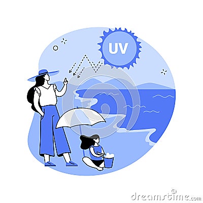 Ultraviolet radiation abstract concept vector illustration. Vector Illustration