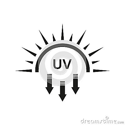 Ultraviolet Rays Silhouette Black Icon. Sun UV Arrow Protect Radiation Glyph Pictogram. Sunblock Protection Defense Skin Vector Illustration