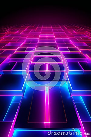 ultraviolet spectrum, blue violet neon lights, laser show, night club, equalizer, abstract fluorescent background Stock Photo