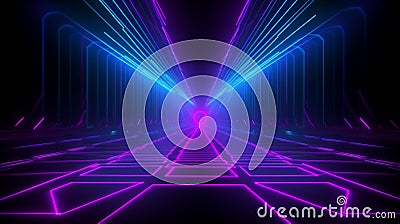 ultraviolet spectrum, blue violet neon lights, laser show, night club, equalizer, abstract Stock Photo