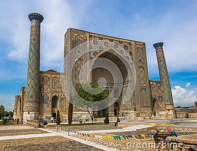 Ulugh Beg Madrasah, Registan, Samarkand, Uzbekistan Stock Photo