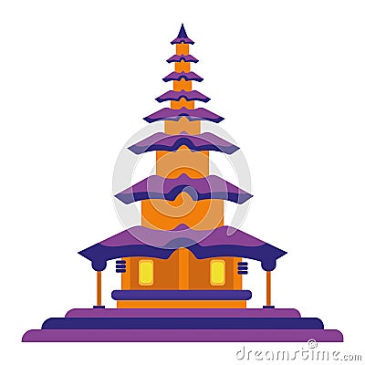 ulum danu indonesia temple Vector Illustration