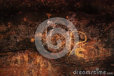 Uluru Cave Paintings Editorial Stock Photo