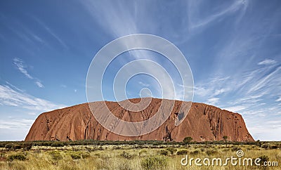 Uluru. Is a large sandstone rock formation located in Uluru-Kata Tjuta National Park, Northern Territory, Australia Editorial Stock Photo
