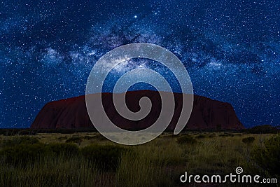 Uluru night with milky way Editorial Stock Photo