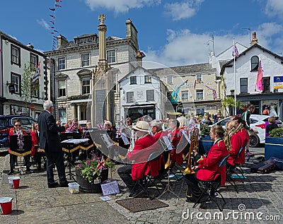 British Brass Band. Ulverston, Cumbria, UK. Editorial Stock Photo