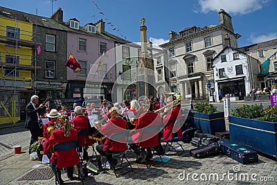 Ulverston Town Brass Band. Ulverston, Cumbria, UK. Editorial Stock Photo