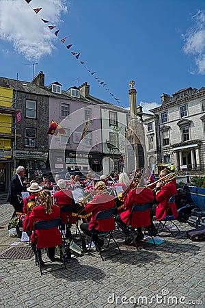 Ulverston Town Brass Band. Ulverston, Cumbria, UK. Editorial Stock Photo