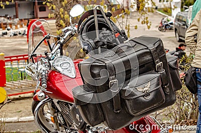 Ulyanovsk, Russia - May 03 2019: Opening of the motorcycle season - auto-motor show. Free exhibition of open-air motorcycles of Editorial Stock Photo