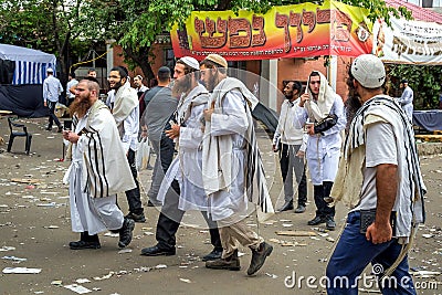 Rosh Hashanah, Jewish New Year 5778. It is celebrated near the grave of Rabbi Nachman. Editorial Stock Photo