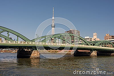 Umayabashi bridge and Tokyo Skytree Stock Photo
