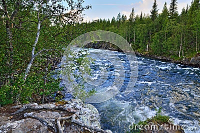 Umba River. Kola peninsula, Russia Stock Photo