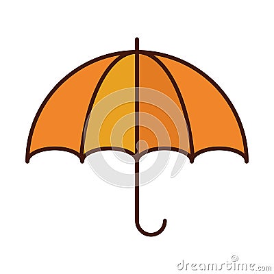 Umbrella accessory protection weather line and fill icon Vector Illustration