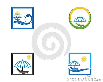 Umbrella beach holidays logo vector Vector Illustration