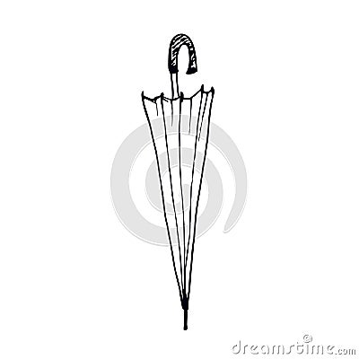 Umbrella black and white hand drawing vector Cartoon Illustration