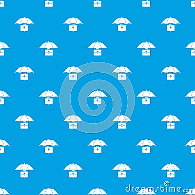 Umbrella and business case pattern seamless blue Vector Illustration