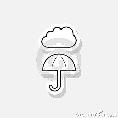 Umbrella cloud sticker icon Stock Photo