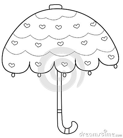 Umbrella coloring page Stock Photo