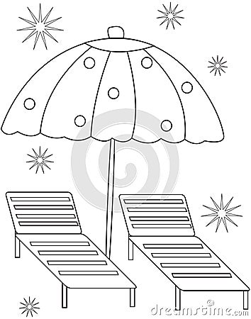 Umbrella coloring page Stock Photo