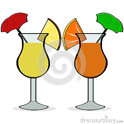 Umbrella drinks Vector Illustration