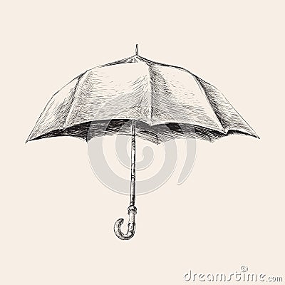 Umbrella hand drawn sketch vector illustration Vector Illustration