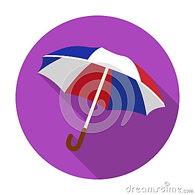 Umbrella icon in flat style isolated on white background. France country symbol stock vector illustration. Vector Illustration