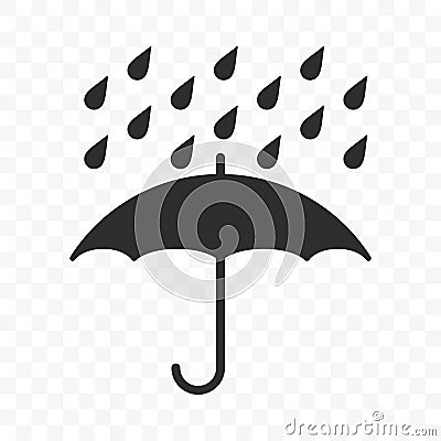 Umbrella icon, fragile box and keep away from water warning vector symbol. Package parcel logistics and delivery shipping, Vector Illustration