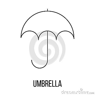 Umbrella icon or logo line art style Vector Illustration