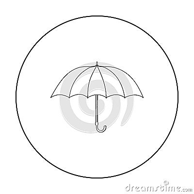 Umbrella icon in outline style isolated on white. England country symbol. Vector Illustration