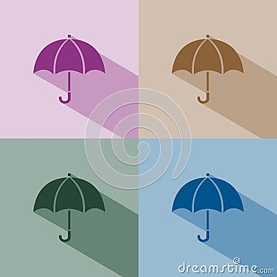 Umbrella icon with shade Stock Photo