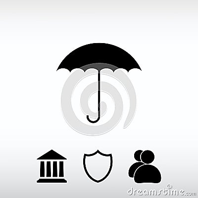 Umbrella icon, vector illustration. Flat design style Vector Illustration