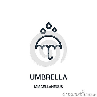 umbrella icon vector from miscellaneous collection. Thin line umbrella outline icon vector illustration. Linear symbol for use on Vector Illustration
