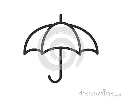 Umbrella icon vector. Rain protection. Concept for insurance company. Black and white silhouette flat design Vector Illustration