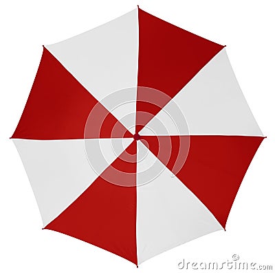 Umbrella isolated- Red-White Stock Photo