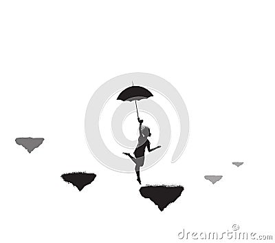 Umbrella jumper Vector Illustration