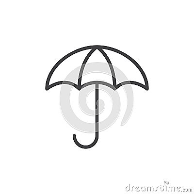 Umbrella line icon, outline vector sign, linear style pictogram isolated on white. Vector Illustration