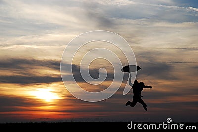 Umbrella man Stock Photo