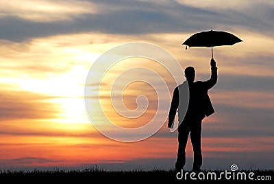 Umbrella man Stock Photo