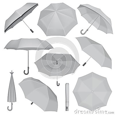 Umbrella mockup set, realistic style Vector Illustration