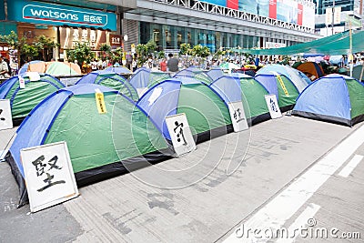 Umbrella Movement in Hong Kong Editorial Stock Photo