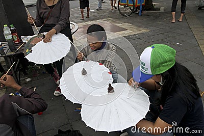 Umbrella painting Editorial Stock Photo