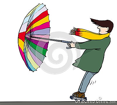 Umbrella power Vector Illustration