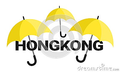 Umbrella protest and revolution in Hongkong Vector Illustration