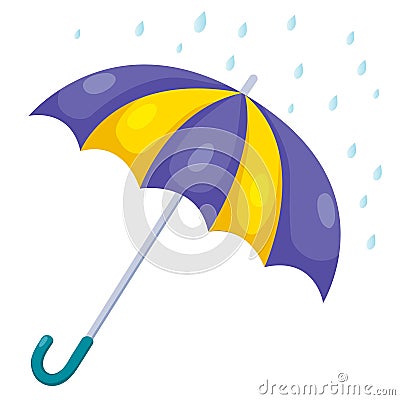 Umbrella and rain Vector Illustration