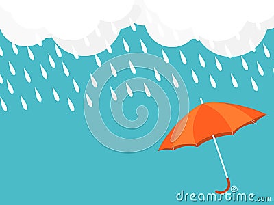 Umbrella rain drop sky cloud vector Vector Illustration