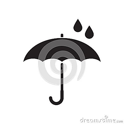 Umbrella and rain icon vector flat design Vector Illustration