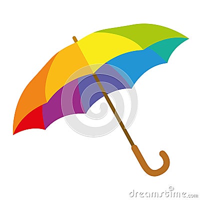 Umbrella Rainbow Colors Opened Colorful Vector Illustration