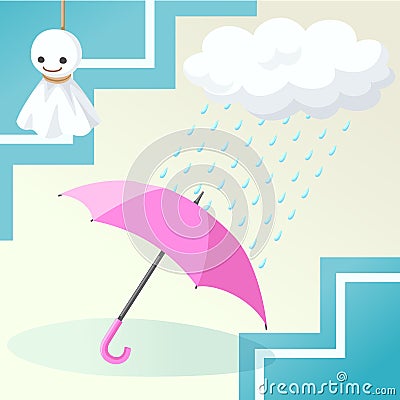 umbrella rainy season Stock Photo