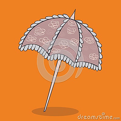 umbrella ruffles brown 02 Vector Illustration